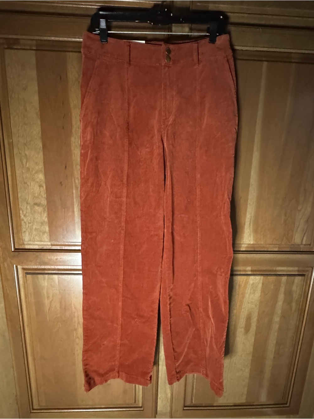 Rust Orange Corduroy Women”s Trendy Pants
